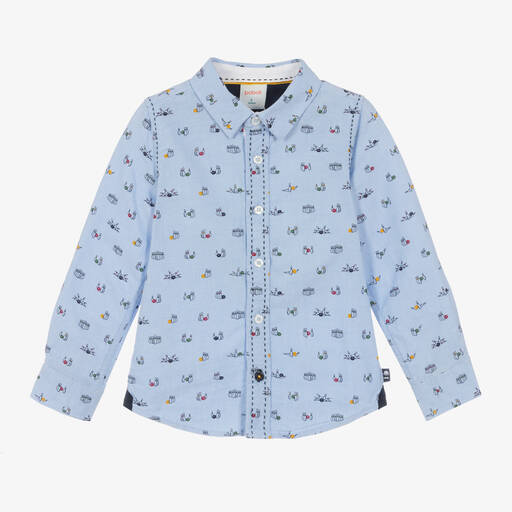 Boboli-Chemise slim bleue Quilles Garçon | Childrensalon Outlet