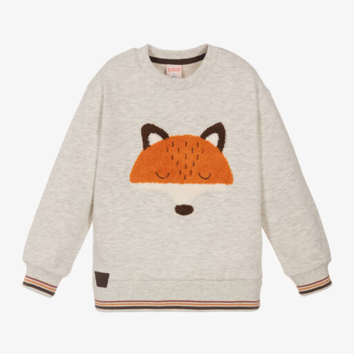Boboli-Boys Cream Cotton Fox Jumper | Childrensalon Outlet