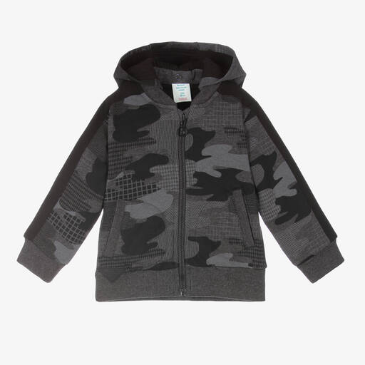 Boboli-Boys Grey Camo Zip-Up Top | Childrensalon Outlet