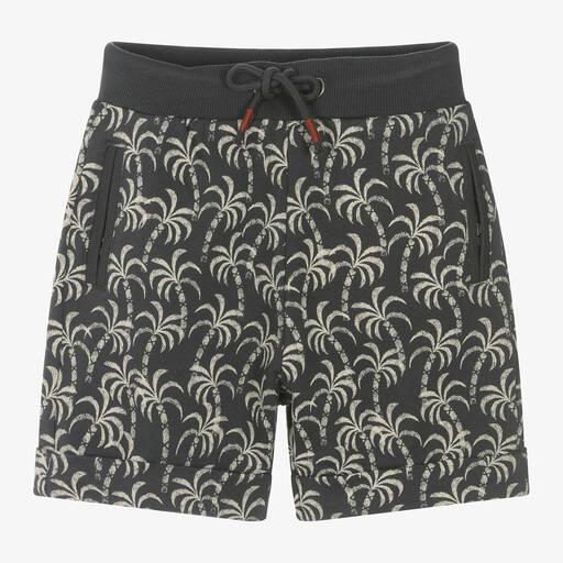 Boboli-Boys Grey Cotton Palm Tree Shorts | Childrensalon Outlet