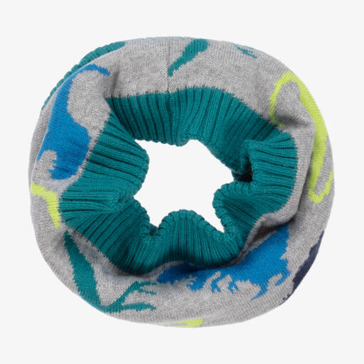 Boboli-Boys Grey Dinosaur Snood | Childrensalon Outlet
