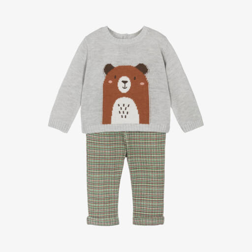 Boboli-Boys Grey & Green Bear Outfit | Childrensalon Outlet