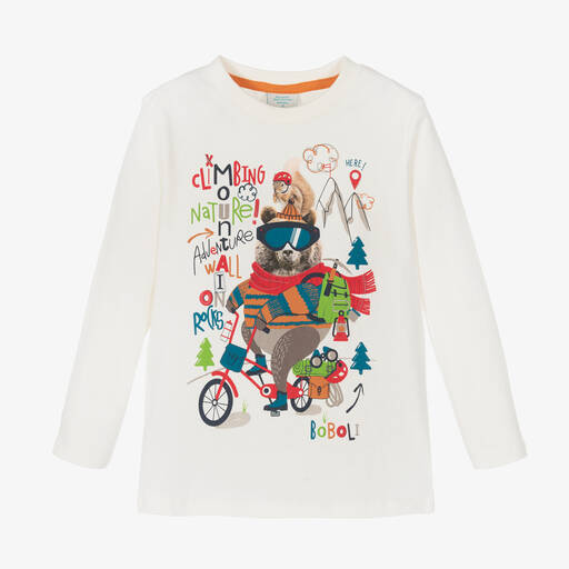 Boboli-Boys Ivory Cotton Top | Childrensalon Outlet