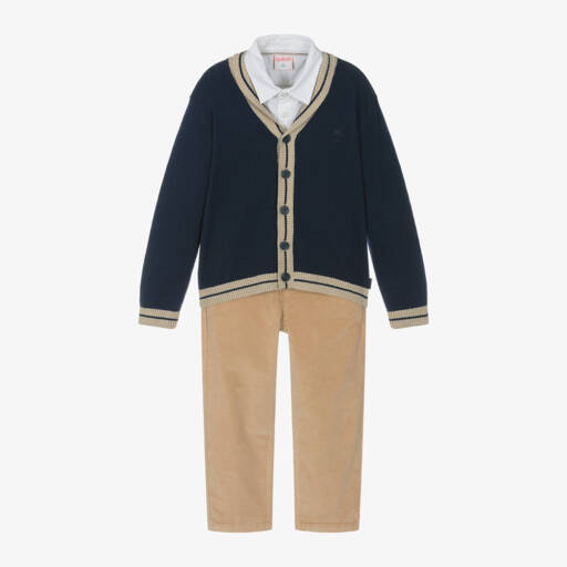 Boboli-Boys Navy & Beige Outfit Set | Childrensalon Outlet
