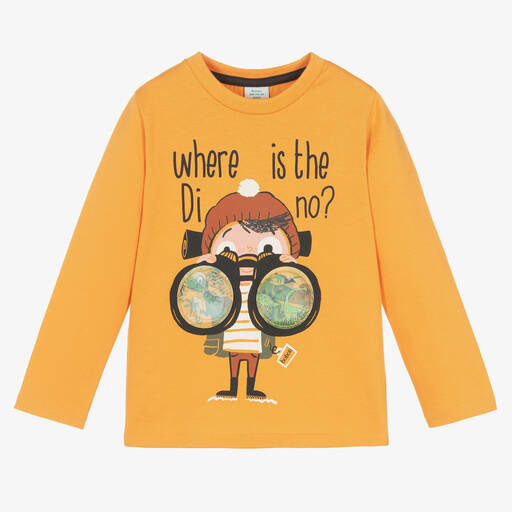 Boboli-Boys Orange Cotton Explorer Top | Childrensalon Outlet