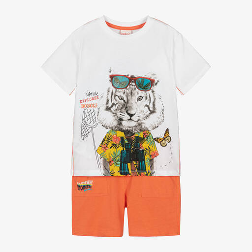 Boboli-Футболка с тигром и оранжевые шорты для мальчиков | Childrensalon Outlet