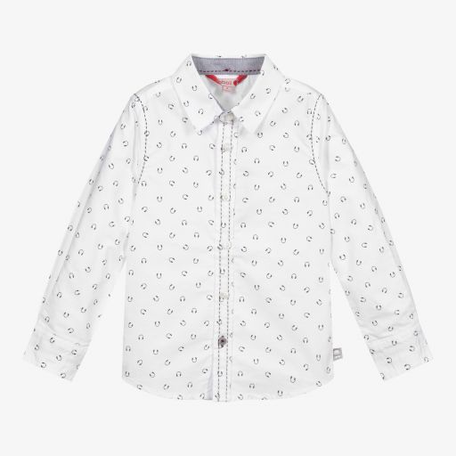 Boboli-Boys White Cotton Shirt | Childrensalon Outlet