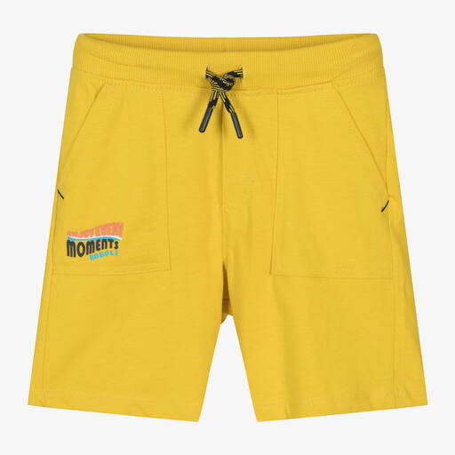 Boboli-Boys Yellow Cotton Drawstring Shorts | Childrensalon Outlet