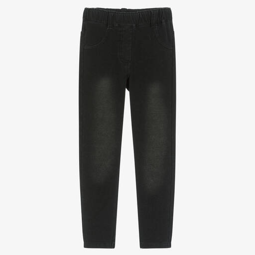 Boboli-Girls Black Cotton Jeggings | Childrensalon Outlet