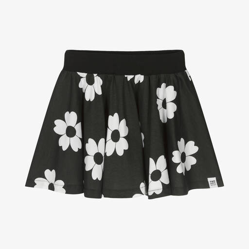 Boboli-Girls Black & White Cotton Floral Skirt | Childrensalon Outlet