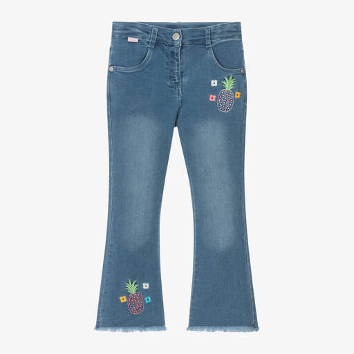 Boboli-Girls Blue Denim Flared Jeans | Childrensalon Outlet