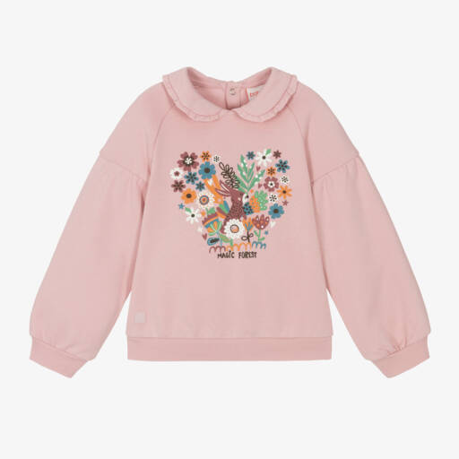Boboli-Girls Dusky Pink Collared Jumper | Childrensalon Outlet