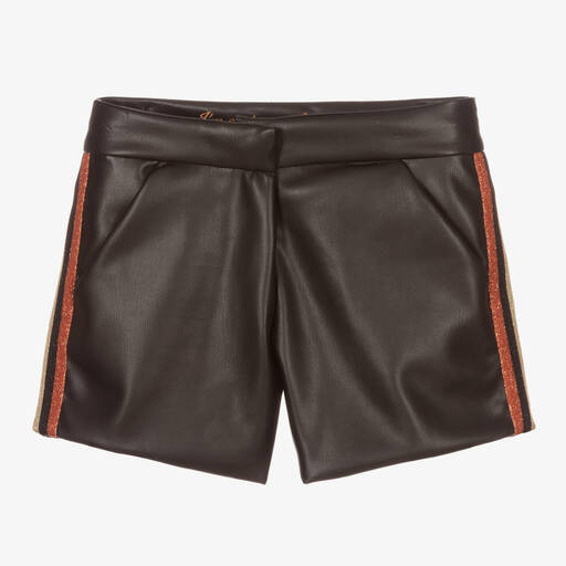 Boboli-Girls Faux Leather Shorts | Childrensalon Outlet