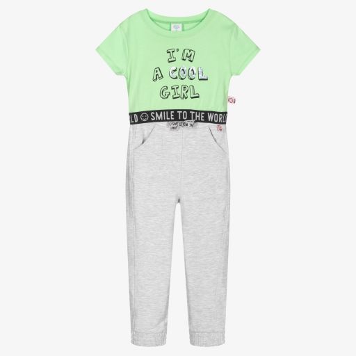 Boboli-Girls Green & Grey Joggers Set | Childrensalon Outlet