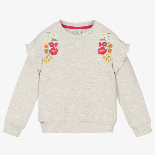 Boboli-Girls Grey Cotton Sweatshirt | Childrensalon Outlet