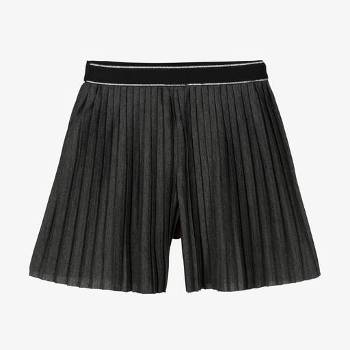 Boboli-Girls Grey Pleated Shorts | Childrensalon Outlet