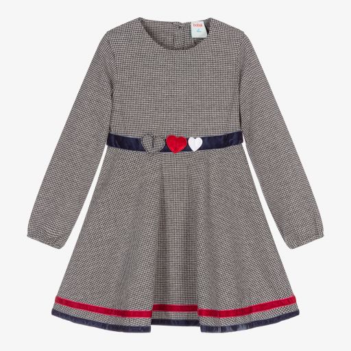 Boboli-Girls Houndstooth Jersey Dress | Childrensalon Outlet