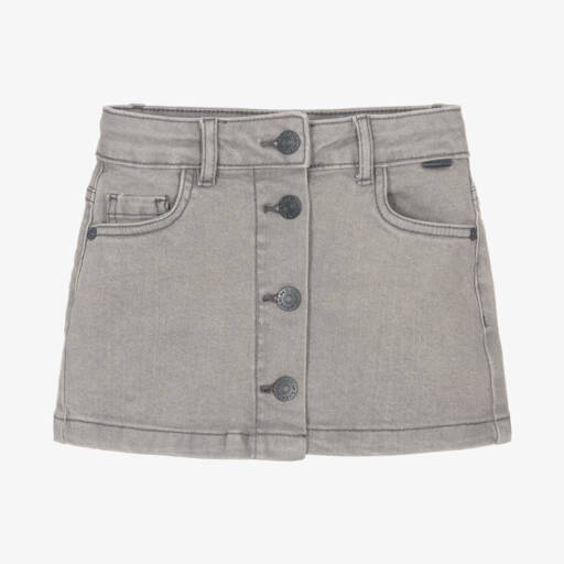 Boboli-Girls Light Grey Denim Skirt | Childrensalon Outlet