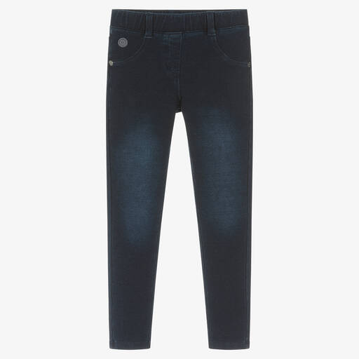 Boboli-Girls Navy Blue Cotton Jersey Jeggings | Childrensalon Outlet