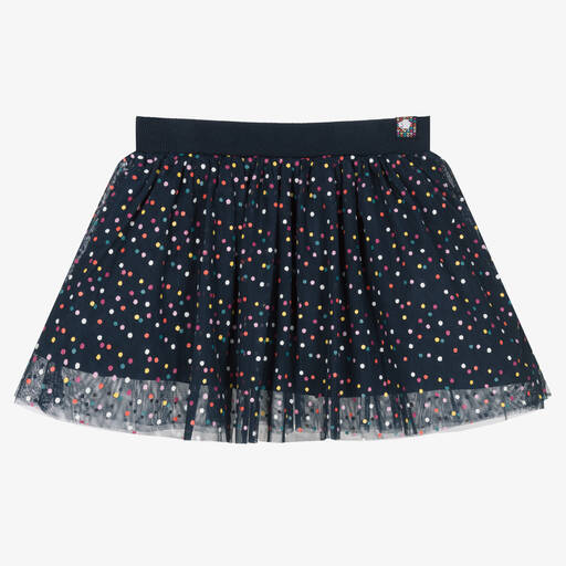 Boboli-Jupe bleu marine en tulle à pois | Childrensalon Outlet