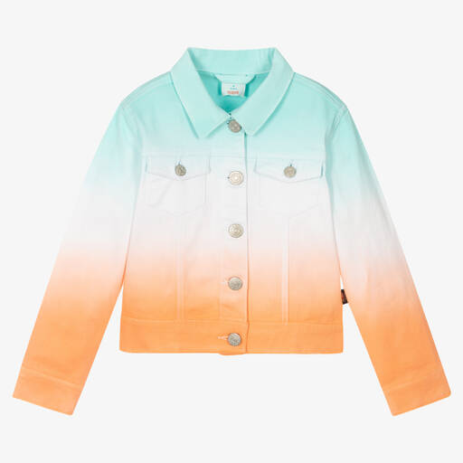 Boboli-Girls Orange & Blue Cotton Jacket | Childrensalon Outlet