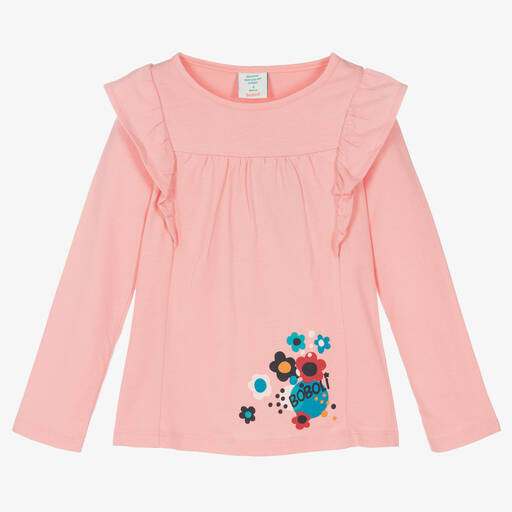 Boboli-Rosa Baumwoll-Rüschenoberteil | Childrensalon Outlet