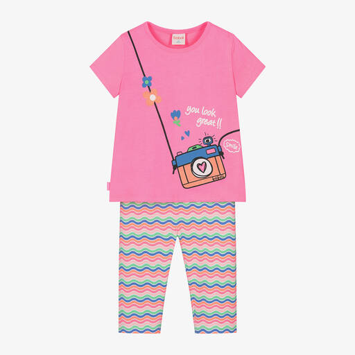 Boboli-طقم توب وليغنغز قطن جيرسي لون زهري للبنات | Childrensalon Outlet