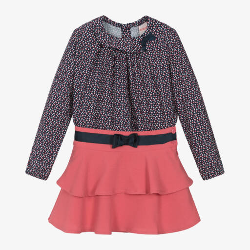 Boboli-Girls Pink Tiered Skirt Ensemble | Childrensalon Outlet