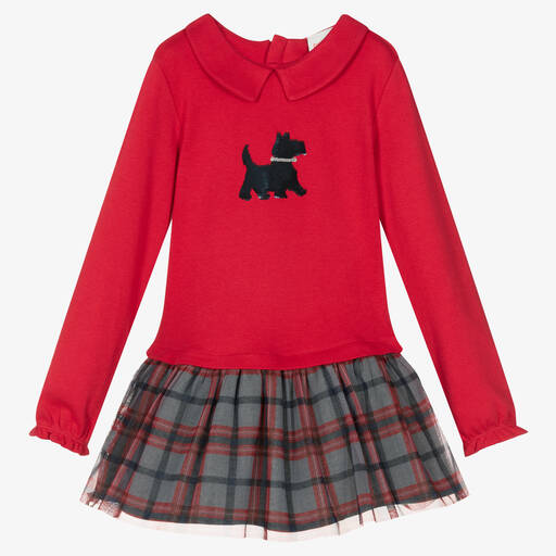 Boboli-Rotes Baumwollkleid-Set (M) | Childrensalon Outlet