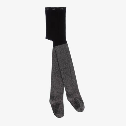 Boboli-Girls Sparkling Black Cotton Tights | Childrensalon Outlet