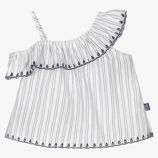 Boboli-Chemise blanche en coton Fille | Childrensalon Outlet