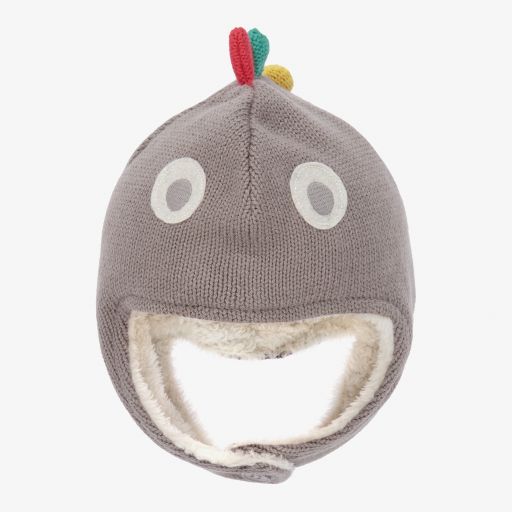 Boboli-Grey Knitted Dinosaur Hat | Childrensalon Outlet