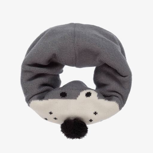 Boboli-Grey Knitted Snood | Childrensalon Outlet