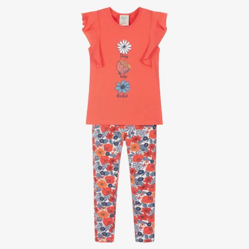 Boboli-Pink Floral Leggings Set | Childrensalon Outlet