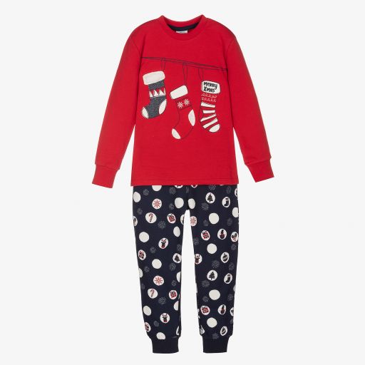Boboli-Red & Blue Christmas Pyjamas | Childrensalon Outlet