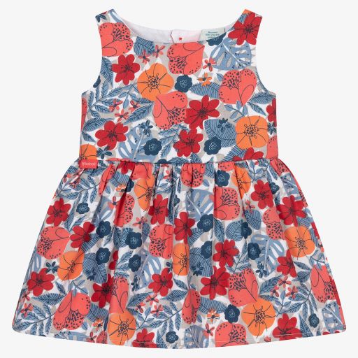 Boboli-Red & Blue Floral Dress Set | Childrensalon Outlet