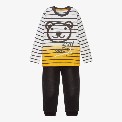 Boboli-Yellow & Black Joggers Set | Childrensalon Outlet