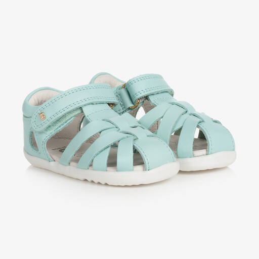 Bobux-Blue Leather First Walker Baby Sandals | Childrensalon Outlet