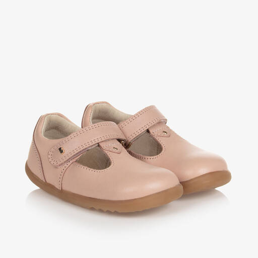 Bobux Step Up-Girls Pink Leather First Walker Shoes | Childrensalon Outlet