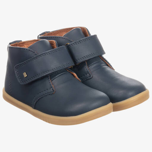 Bobux IWalk-Navy Blue Leather Boots | Childrensalon Outlet