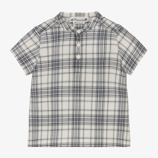 Bonpoint-Baby Boys Blue Check Cotton Shirt | Childrensalon Outlet
