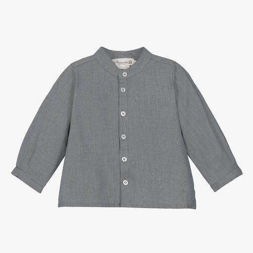 Bonpoint-Baby Boys Grey Cotton Shirt | Childrensalon Outlet