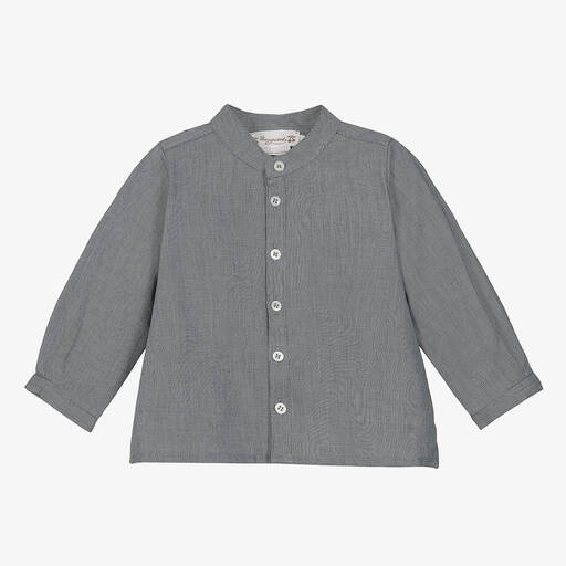 Bonpoint-Chemise grise en coton bébé garçon | Childrensalon Outlet