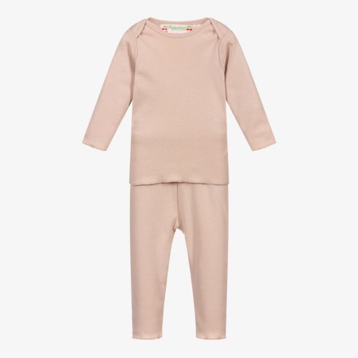 Bonpoint-Beige Cotton Baby Trouser Set | Childrensalon Outlet