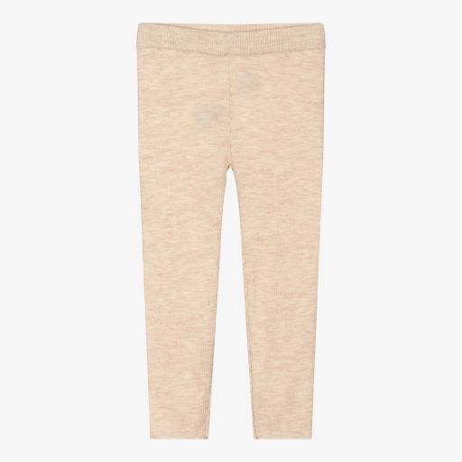 Bonpoint-Beige Merino Wool Leggings  | Childrensalon Outlet