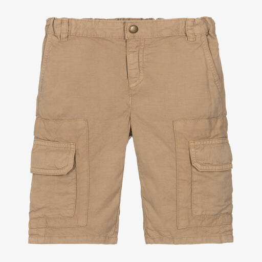 Bonpoint-Boys Beige Lyocell Cargo Shorts | Childrensalon Outlet