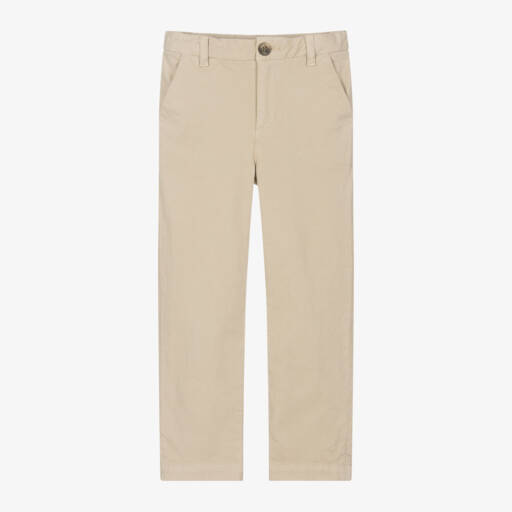 Bonpoint-Boys Beige Twill Cotton Trousers | Childrensalon Outlet