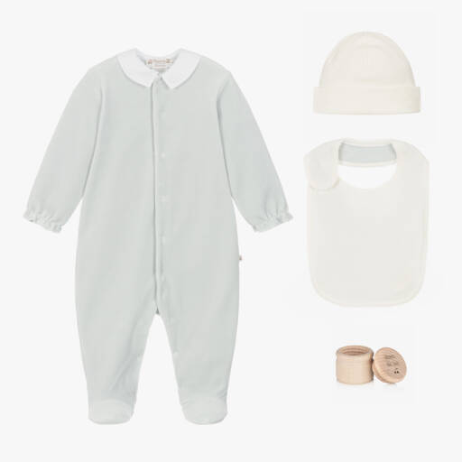 Bonpoint-Boys Blue Babygrow Gift Set | Childrensalon Outlet