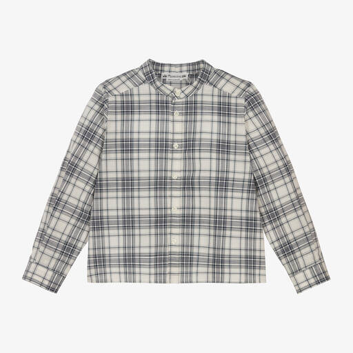 Bonpoint-Boys Blue Check Cotton Shirt | Childrensalon Outlet