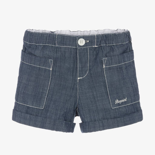 Bonpoint-Blaue Chambray-Baumwollshorts | Childrensalon Outlet